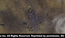 A satellite image of Russia's Burevestnik missile test site in Novaya Zemlya on September 20