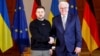 German President Frank-Walter Steinmeier (right) welcomes Ukrainian President Volodymyr Zelenskiy in Berlin in May.