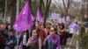 Mostly peaceful marches demanding rights for women have been held in the Kyrgyz capital on March 8 for several years.