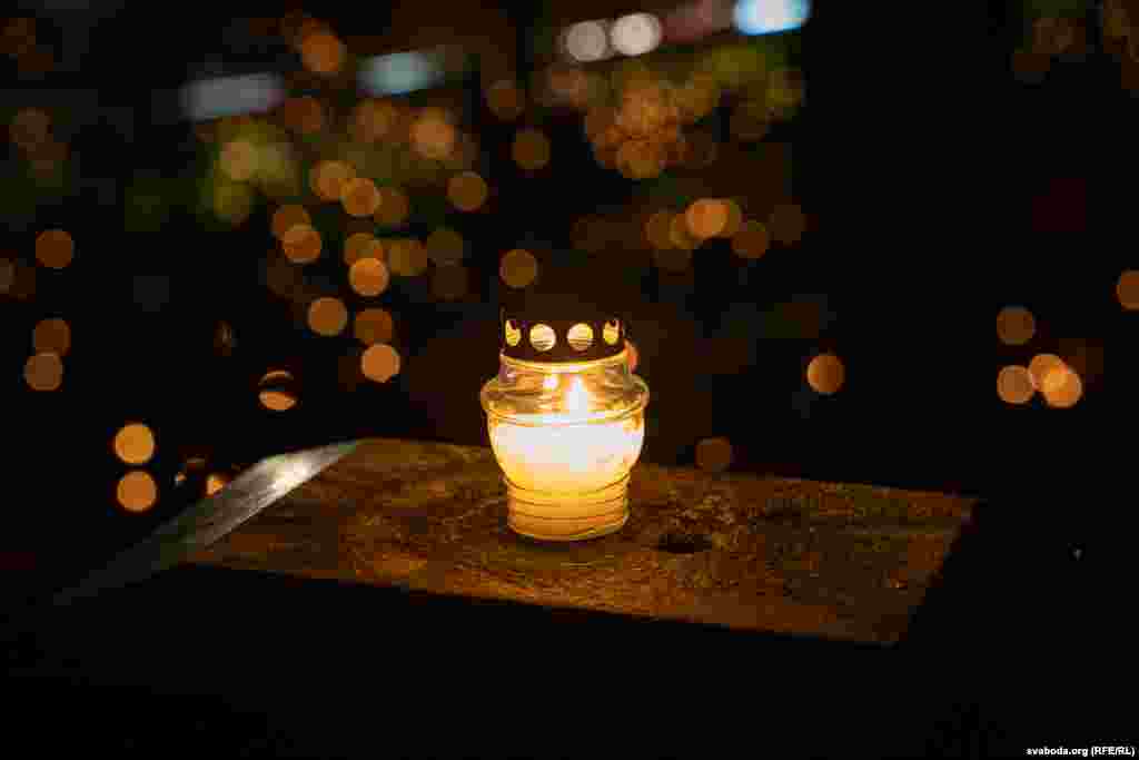 A lantern inside the Vilinus cemetery. Every autumn, several European countries including Belarus and Lithuania, mark &quot;Forefathers&#39; Eve,&quot; an ancient custom dating back to the pre-Christian era, to honor the dead with candles and visits to graves.&nbsp;