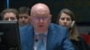 Russian UN Ambassador Vasily Nebenzya addresses the UN Security Council on April 30.