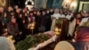 Relatives and supporters bid farewell to opposition leader Aleksei Navalny at a Moscow church on March 1.