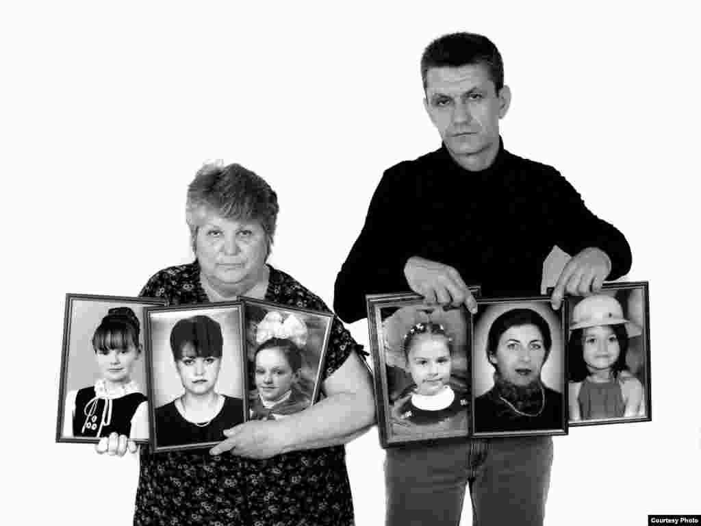 Lidiya and Sergei Urmanov - In those September days of 2004, Lidiya lost her daughter Larisa Rudik-Urmanova, grandchildren Yulia, Yana, Zalina, Maneshka and daughter-in-law Rita. Her other daughter-in-law Natalya and her son were severely wounded. The first victim was 12-year-old Yana. She suffered from diabetes and died in the gymnasium on the second day, in front of her mother. There was no medicine. Zalina was starting first grade in 2004. She was 6 1/2 years old. Eight people from the family left for school that day. Only two returned.