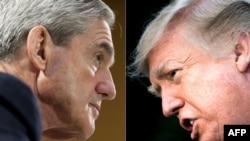 U.S. President Donald Trump (right) and Special Counsel Robert Mueller (combo photo)