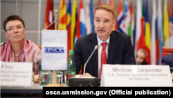 “If we start to go down that path of negotiating on the very core principles of the international order, then we end up in a world where might makes right and missiles and tanks and troops decide whether a country gets to choose its own future,” Michael Carpenter told RFE/RL. 