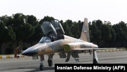 A Kowsar fighter jet built in Iran is shown in an image released by Iran's Defense Ministry.