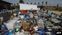 The humanitarian aid brought by the ill-fated Gaza-bound flotilla that was raided by Israeli navy commandos on March 31