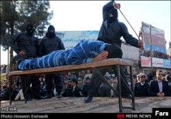 A public flogging in Iran