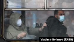 Protective face masks are currently mandatory when riding public transport in St. Petersburg. .