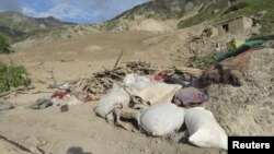 A view of an earthquake site in Baghlan Province on June 11