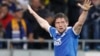 Yevhen Seleznyov celebrates scoring the opening goal during the UEFA Europa League semifinal second leg against Napoli in 2015. 