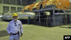 A Russian technician inside Iran's Bushehr nuclear power plant in a 2010 photo