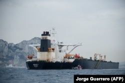 The Grace 1 is seen off the coast of Gibraltar on July 6.