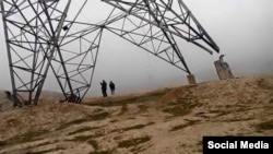 The Taliban has denied responsibility for blowing up the electricity towers, like this one in Baghlan Province.