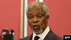 UN-Arab League peace envoy Kofi Annan opened the meeting in Geneva.