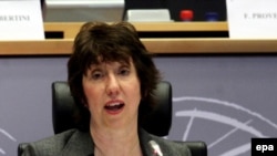 EU top diplomat Catherine Ashton raised concerns about Belarus's treatment of ethnic Poles.