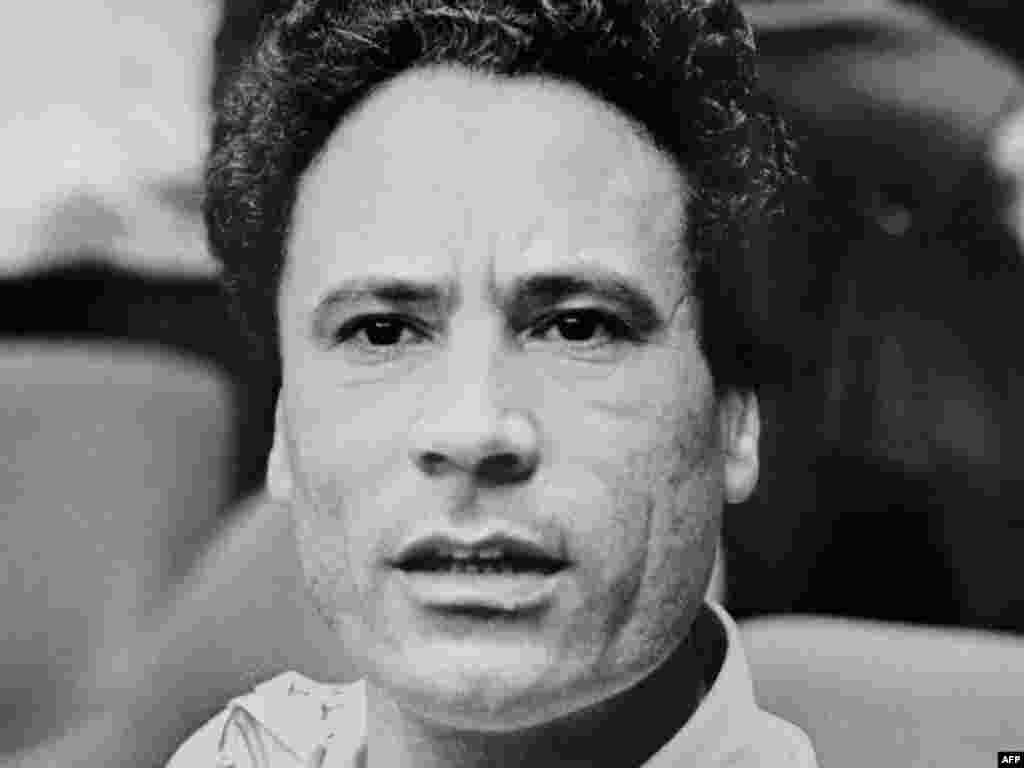 Qaddafi is pictured during the summit of the Organization of African Unity in Kampala, Uganda, in August 1975.