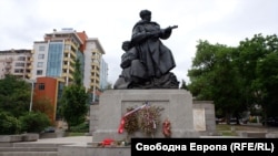 The communist-era monument is in a public park in Bulgaria's capital, Sofia. 