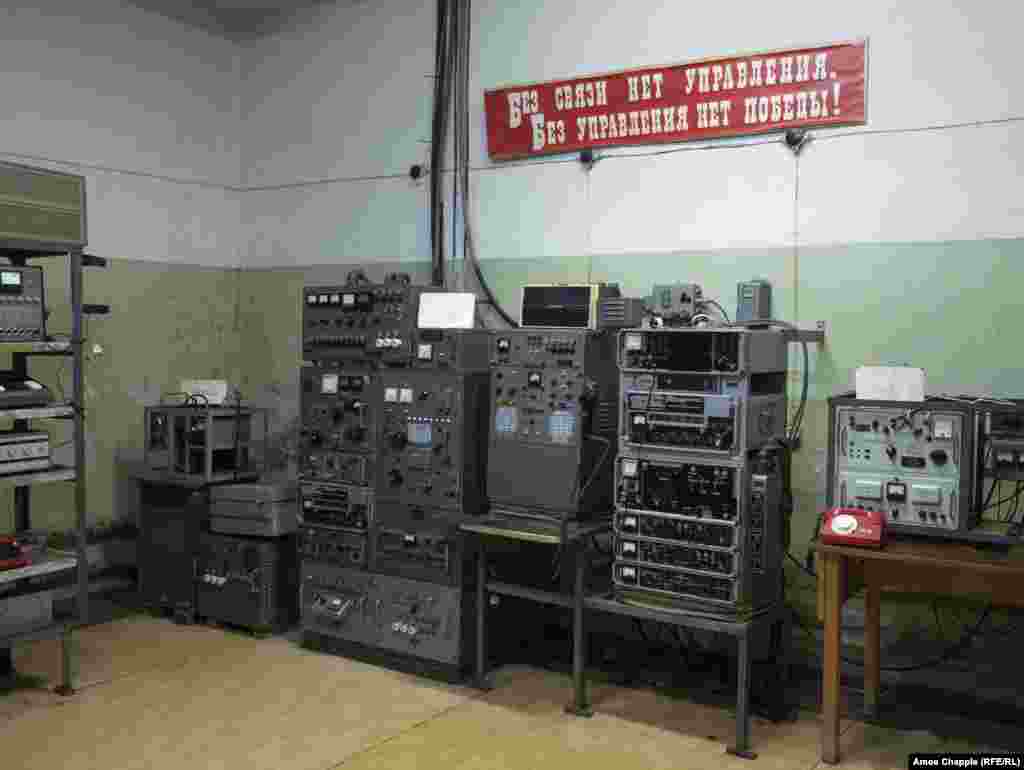 A communications room links the bunker to other Soviet strongholds, including the Kremlin. The sign reads &ldquo;without communication there is no control. Without control, there is no victory!&rdquo;