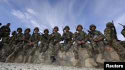 Soldiers from the Afghan National Army