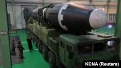 A North Korean Hwasong-15 intercontinental ballistic rocket 