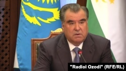 Tajik president Emomali Rahmon removed the Slavic "-ov" suffix from his name in 2007. (file photo)