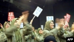 Female Iranian militants of the opposition People's Mujahedin Organization of Iran (PMOI) at Camp Ashraf in 2006