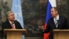 UN Secretary General Antonio Guterres (left) and Russian Foreign Minister Sergei Lavrov (file photo)