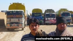 NATO supply trucks stuck at the Chaman border crossing in December.