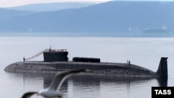 The Borei class nuclear-powered ballistic missile submarine Yury Dolgoruky in 2014