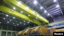 An interior view of the Bushehr nuclear power plant in southern Iran on October 26, when Tehran said fuel was being loaded into the reactor core.