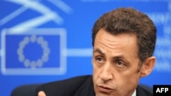 French President Nicolas Sarkozy in Strasbourg