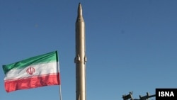 A surface-to-surface Sejil missile before being launched at an undisclosed location in Iran in November.