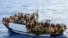 World -- photo released by French authorities of fishing boat carrying around 300 illegal migrants in Mediterranean Sea before 24sep2008