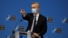 NATO Secretary-General Jens Stoltenberg attends a news conference following the alliance's defence ministers meeting in video format, at the headquarters in Brussels on February 18.