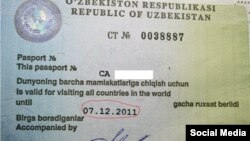 Uzbekistan - Exit visa issued by Interior Ministry of Uzbekistan