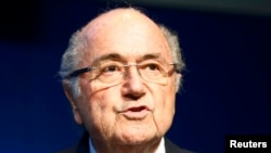 FIFA President Sepp Blatter announces he will resign at a press conference in Zurich on June 2, 2015. 