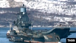 The "Admiral Kuznetsov" cruiser at its main base in Severomors