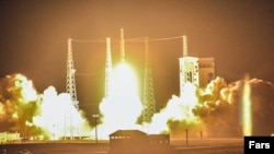 An image released by Iranian news agencies shows an Iranian satellite launch in mid-January that ended in failure.